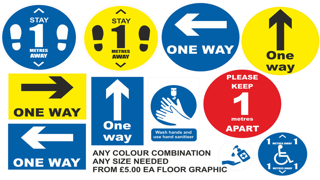 1-metre social distancing signage by Sign Shop Lincoln